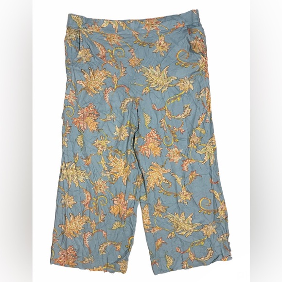 JS Flowy Marine Blue Floral Wide Leg - Picture 4 of 11